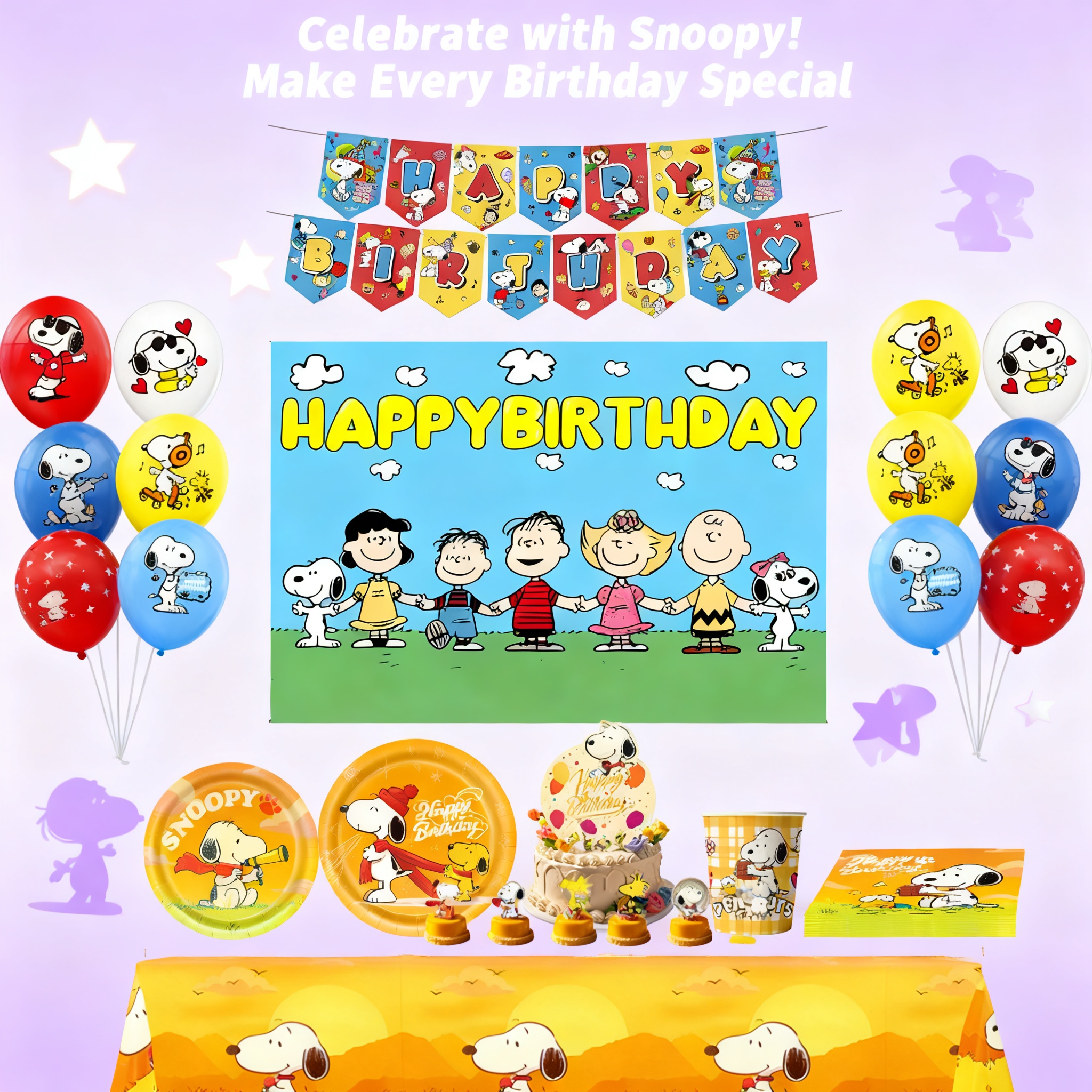 Baby Products - Snoopy Birthday Party Decoration Balloons Banner