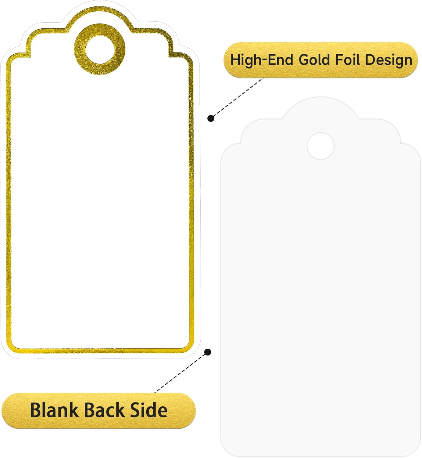 Gold Foil Gift Tags with Strin - Baby Products avaliação e preço