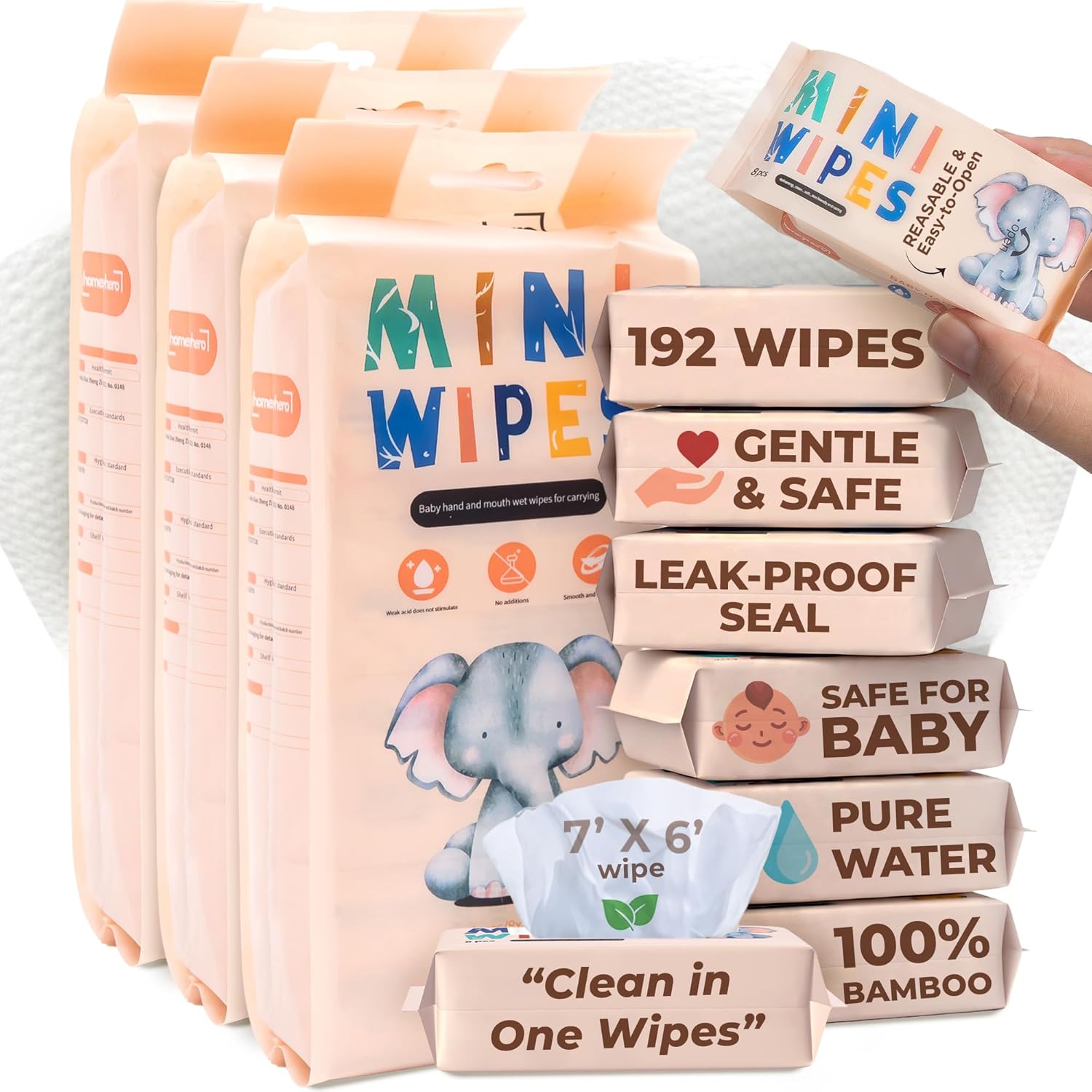 24 Pack Travel Baby Wipes, 192 - Baby Products avaliação e preço