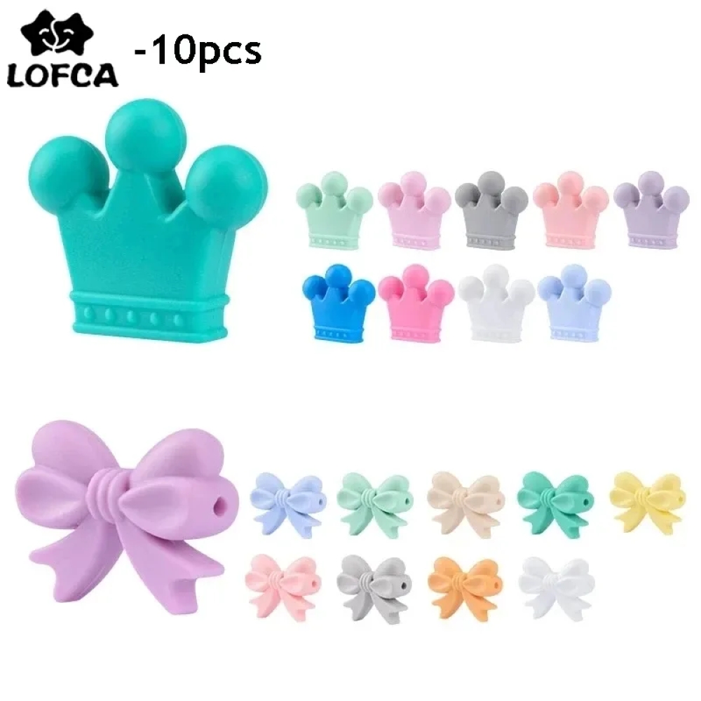 LOFCA 10pcs/lot Silicone Crown - Baby Products List avaliação e preço